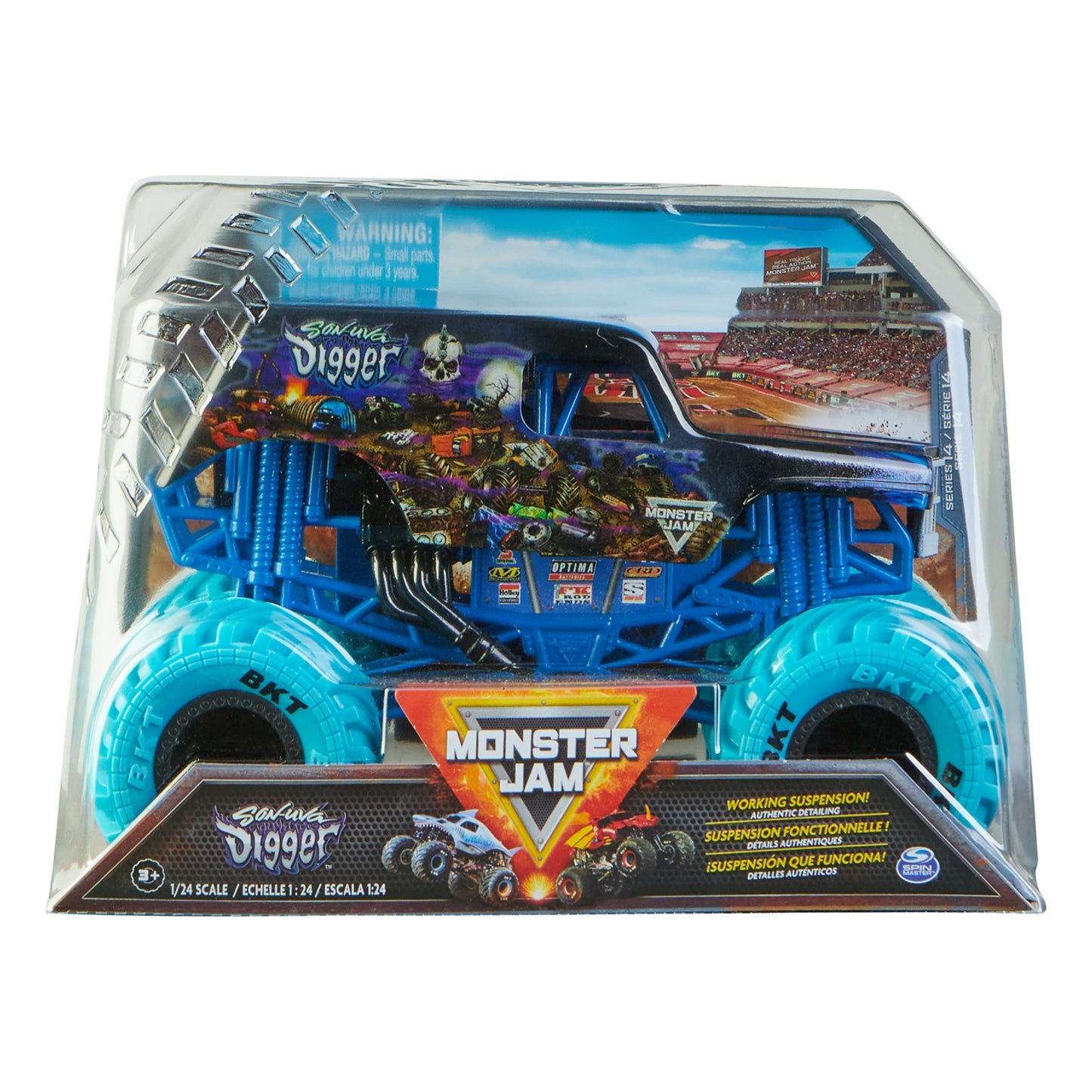 Monster Jam Son-uva Digger 1:24 Scale Die-Cast Truck – Official Collector Toy for Kids 3+