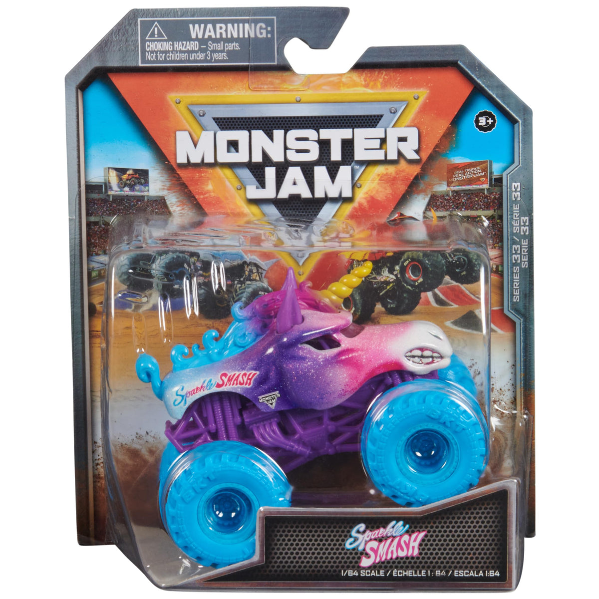 Monster Jam Sparkle Smash 1:64 Die-Cast Monster Truck – Official Toy for Ages 3+