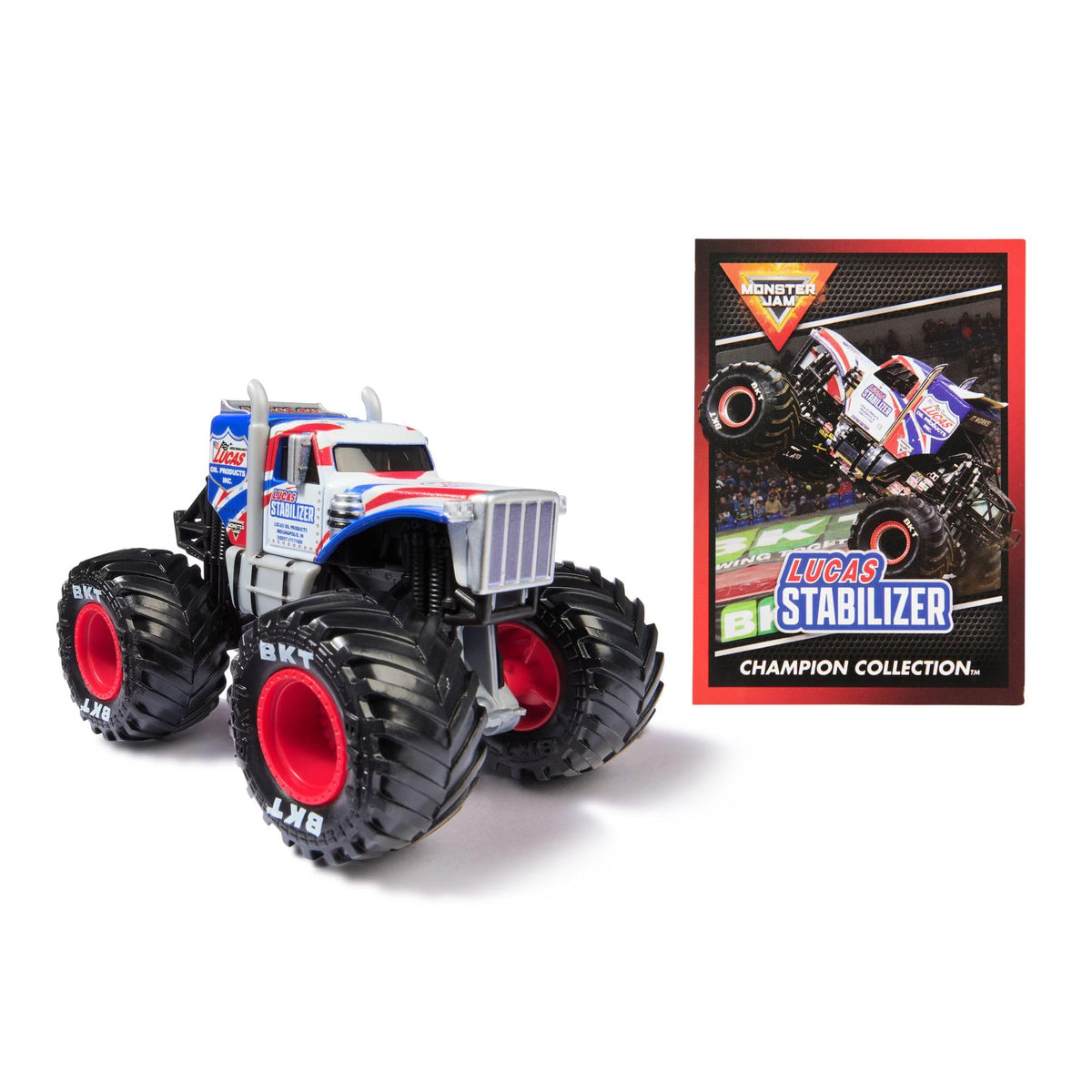 Monster Jam Stadium Series Championship Collection 1:64 Scale Trucks – Lucas Stabilizer + Collectible Card