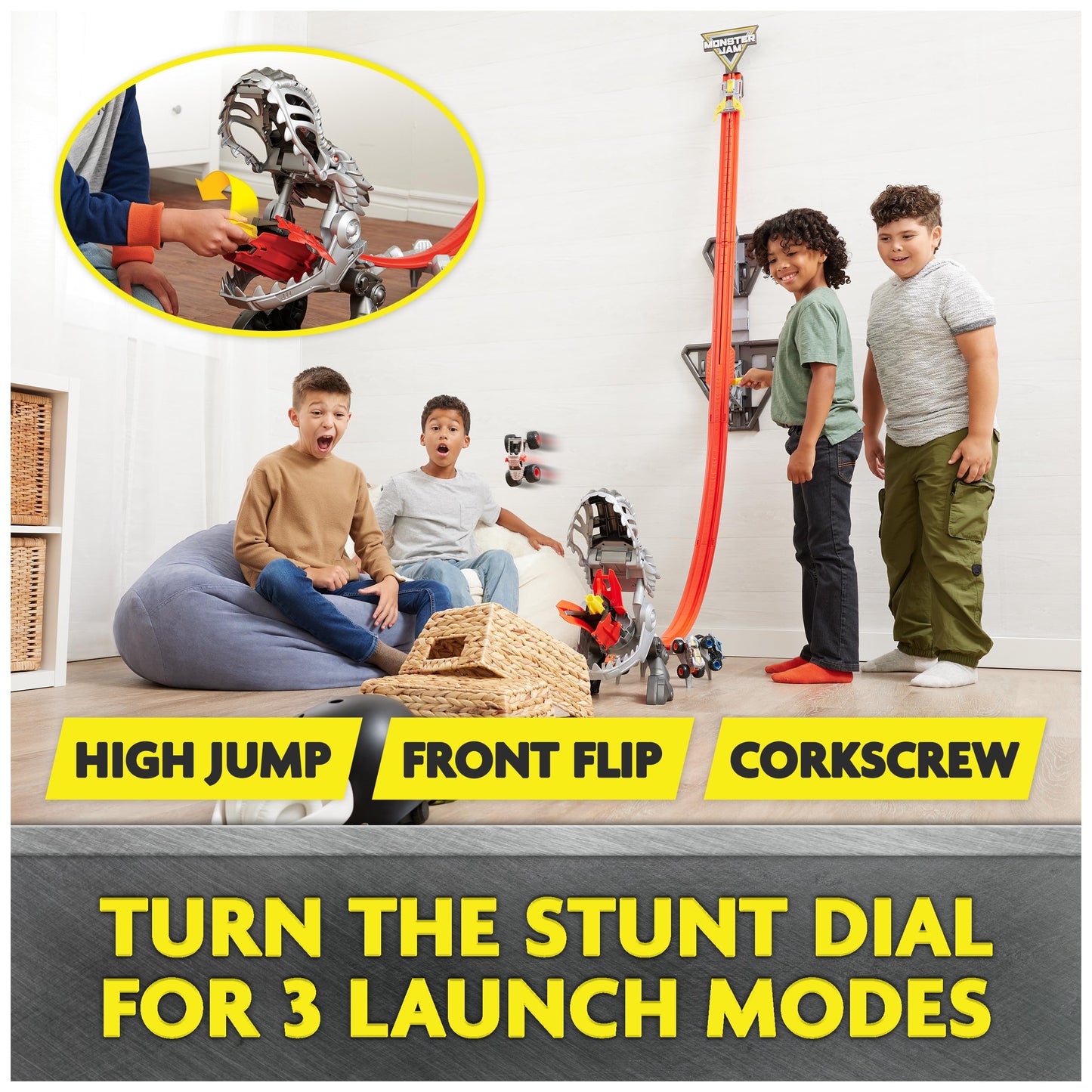 Monster Jam ThunderROARus Drop Playset — 6+ ft Tall, Lights & Sounds