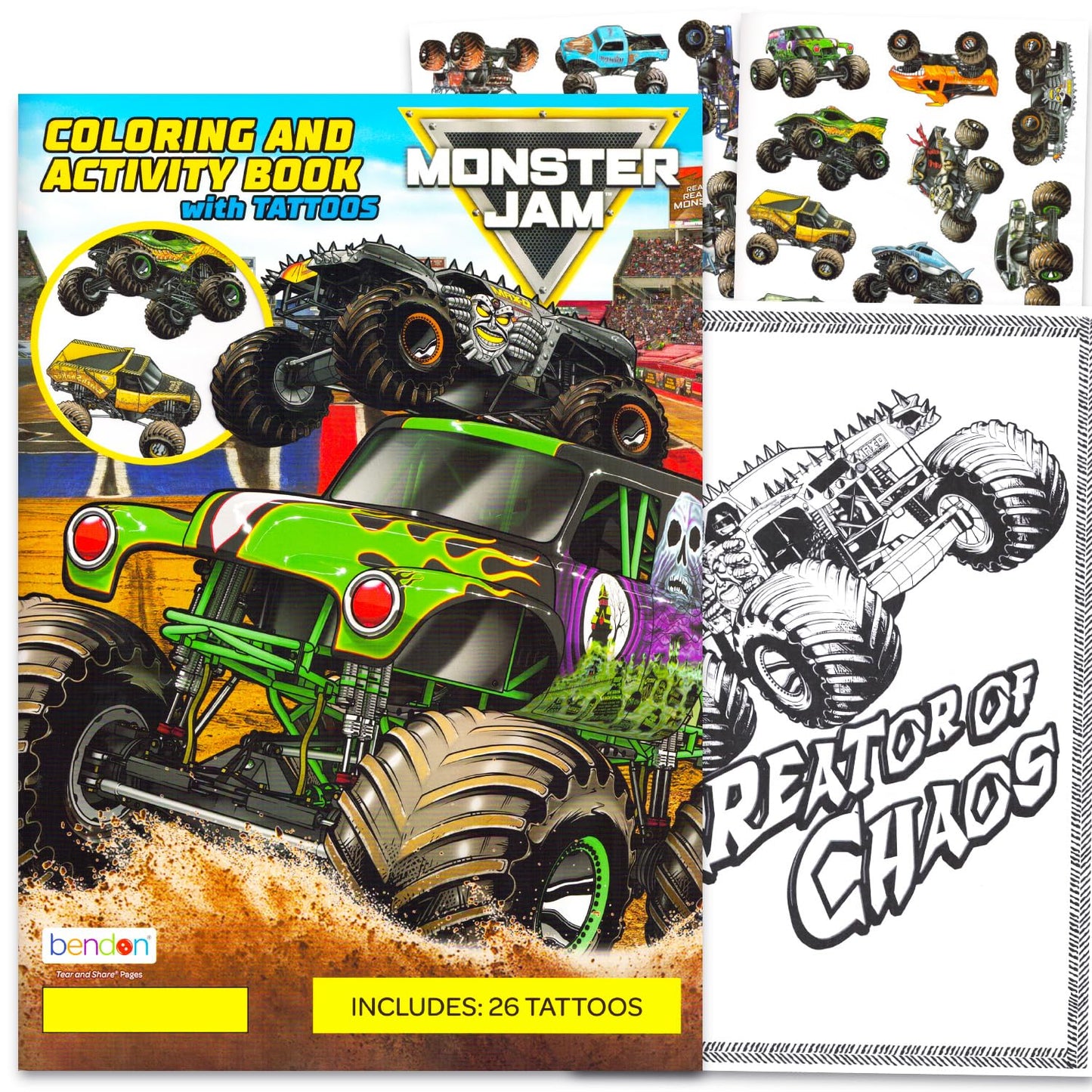 Monster Jam Gravedigger Coloring Book with Tattoos – Activities & Monster Trucks