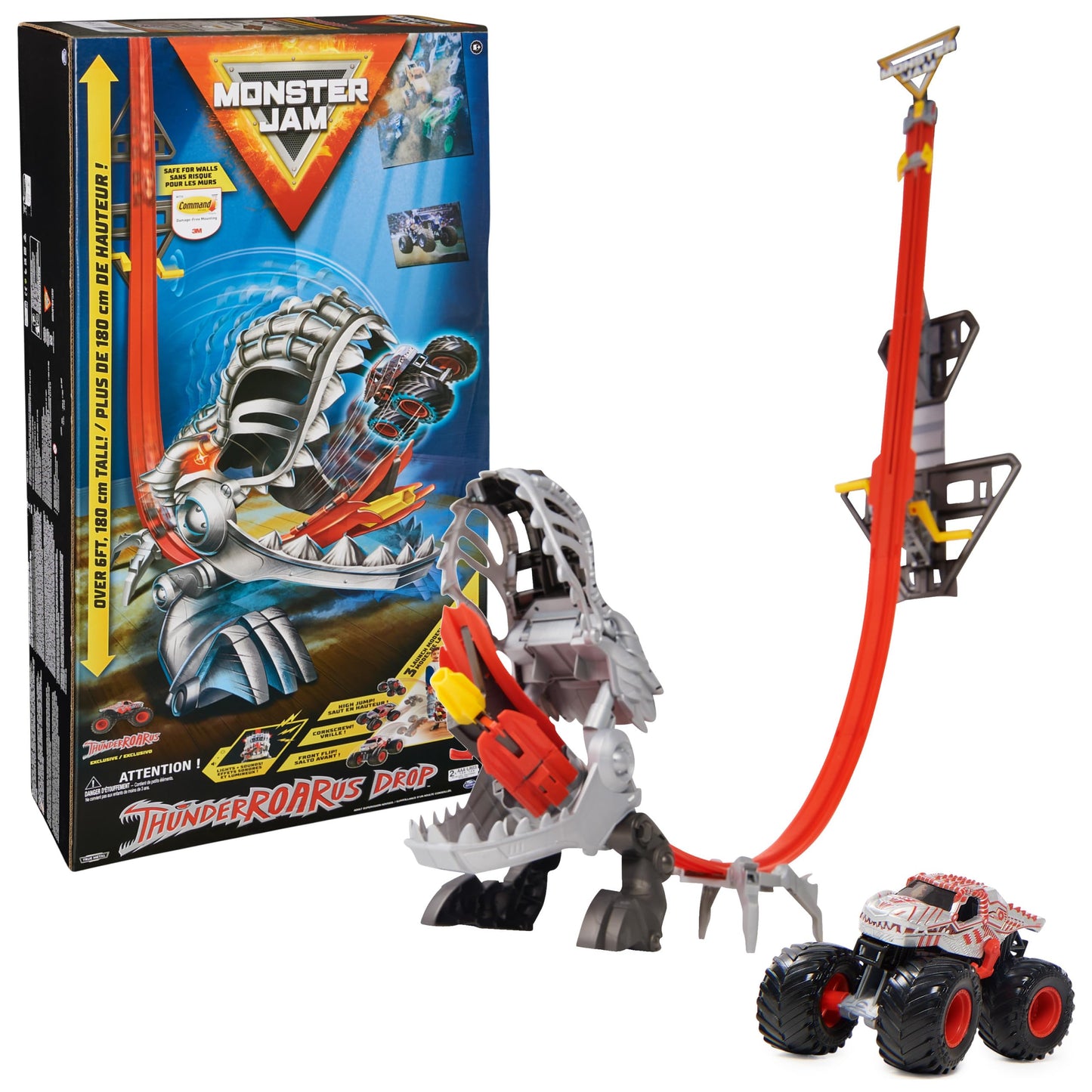 Monster Jam ThunderROARus Drop Playset — 6+ ft Tall, Lights & Sounds