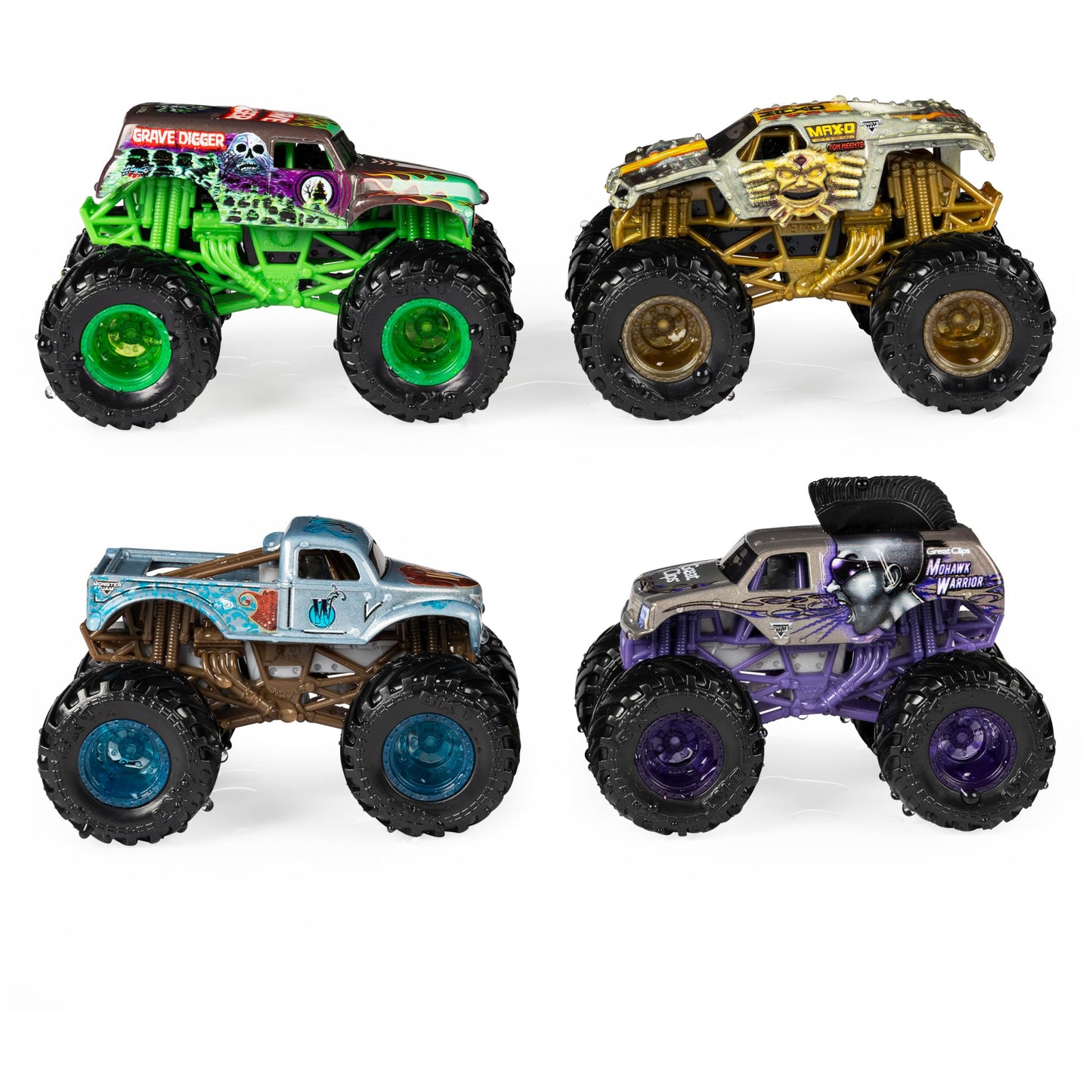 Monster Jam Reveal the Steel 4-Pack - Color-Changing Die-Cast Trucks, 1:64 Scale