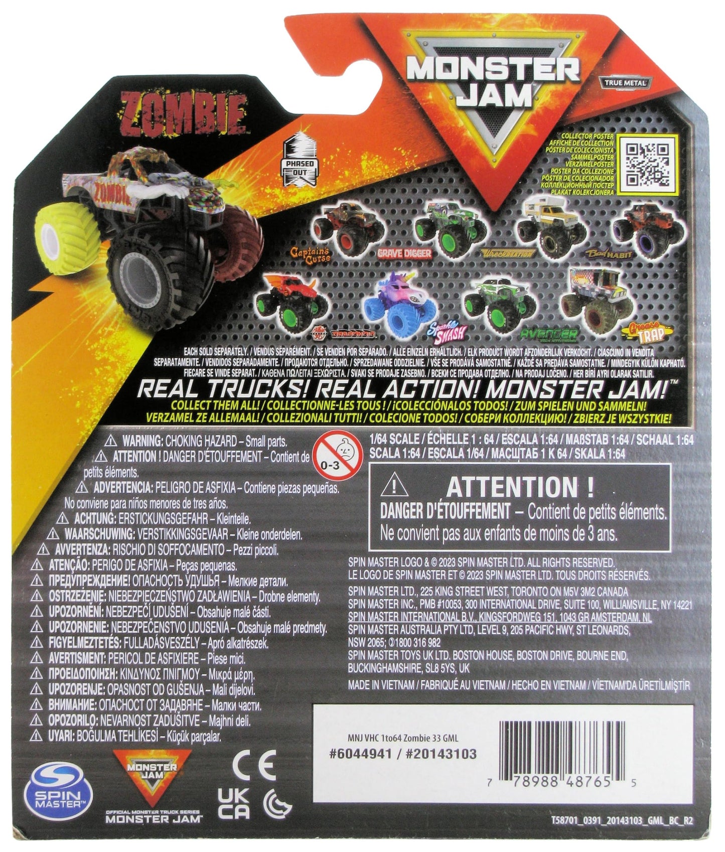 Monster Jam Zombie Series 33 1:64 Scale Die-Cast Truck | Official Monster Jam Collectible