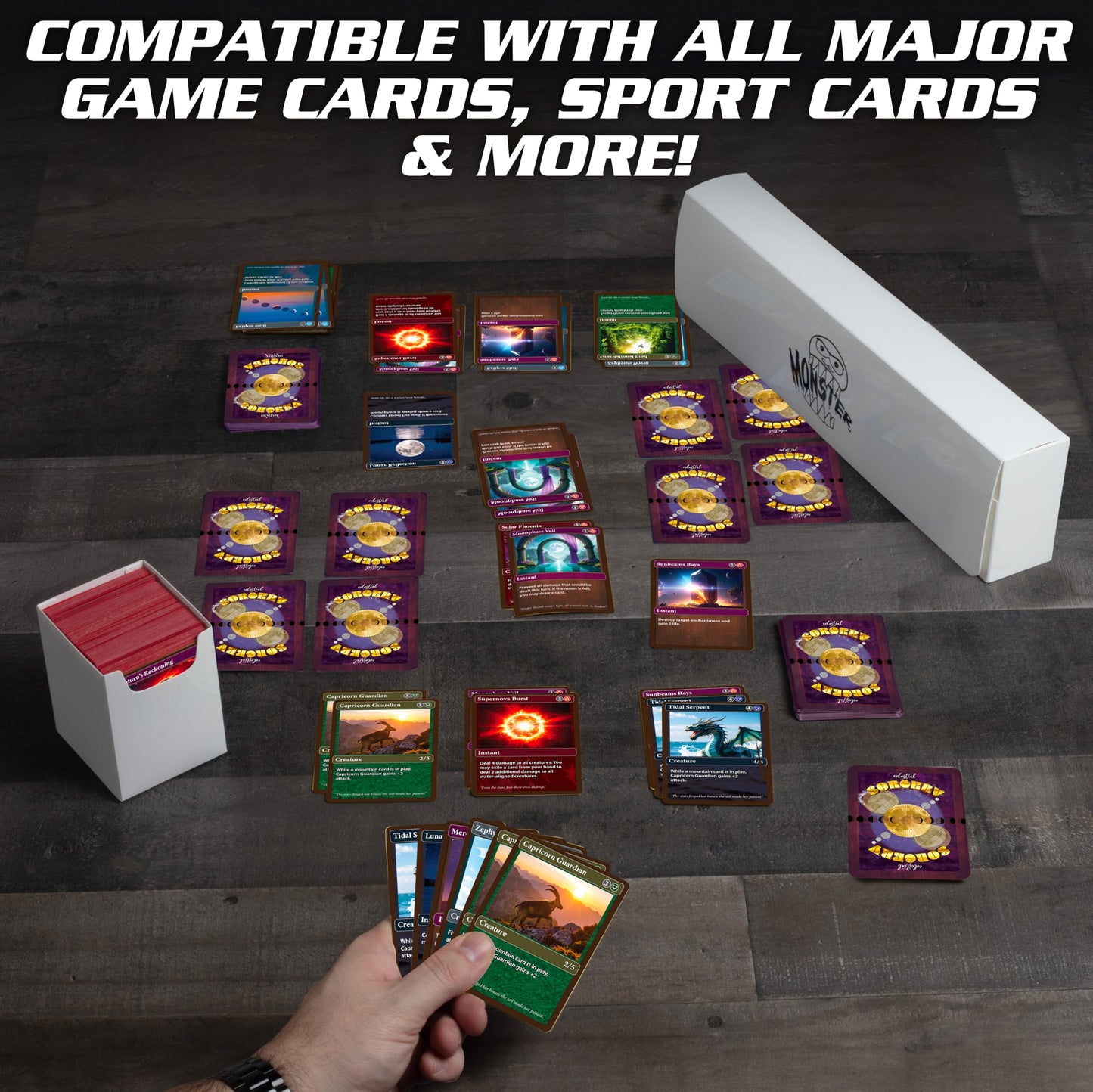 Monster Protectors Hydra XL Deck Box – 375+ Cards with Removable Compartments