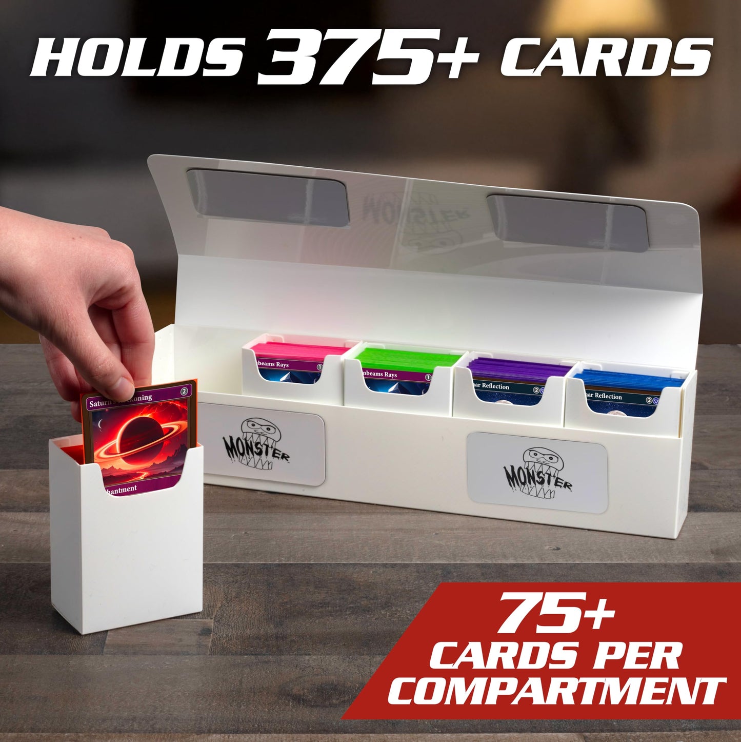 Monster Protectors Hydra XL Deck Box – 375+ Cards with Removable Compartments