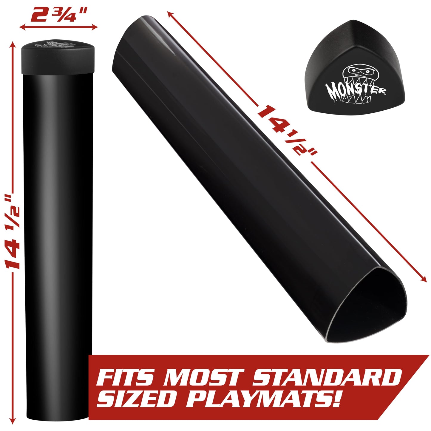 Monster Protectors Prism Playmat Tube – Opaque Black, Non-Rolling, Easy In & Out