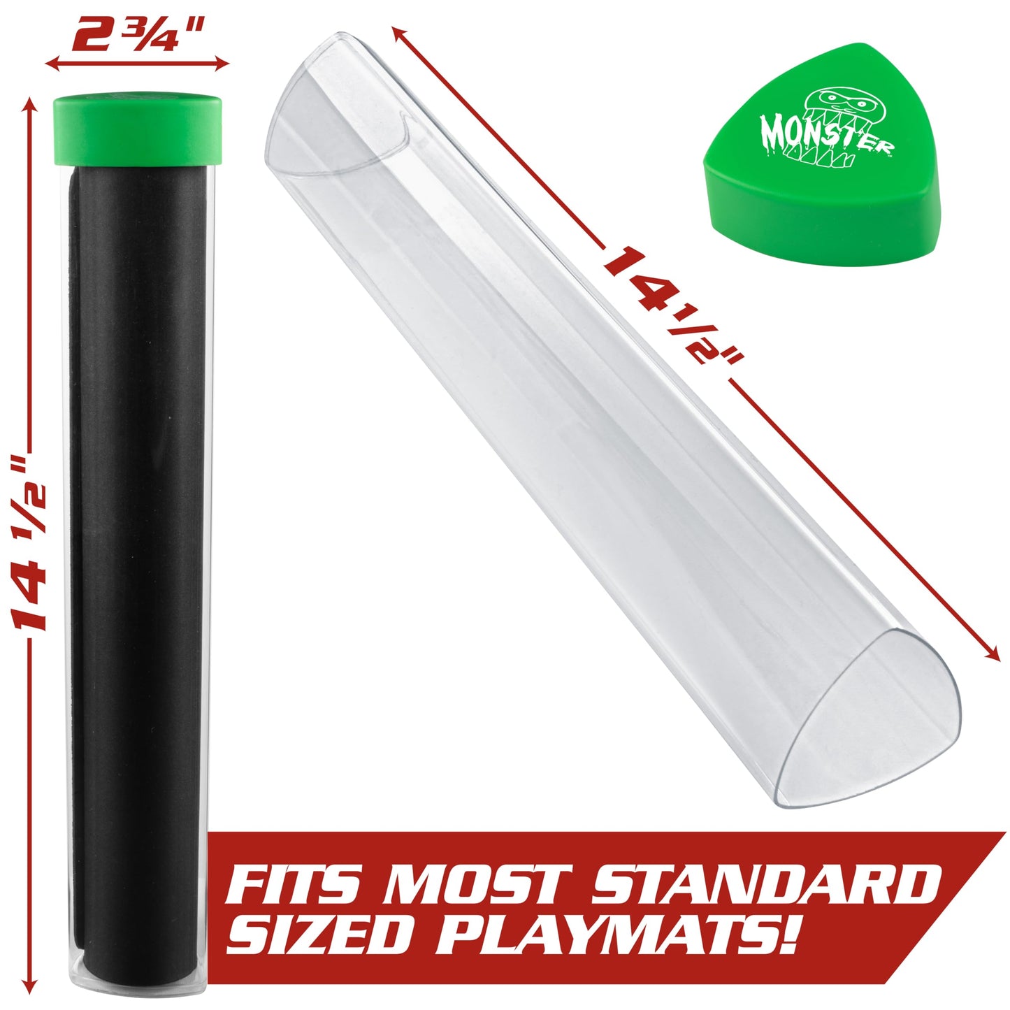Monster Protectors Prism Playmat Tube Green – Easy In/Out Design for TCG & RPG Mats