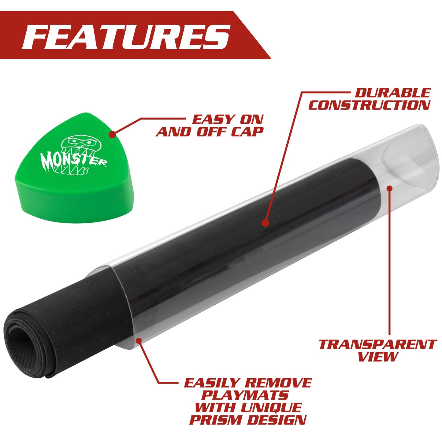 Monster Protectors Prism Playmat Tube Green – Easy In/Out Design for TCG & RPG Mats