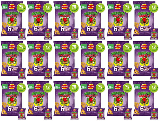 18 x Walkers Monster Munch Pickled Onion Multipack Snacks 6X20G