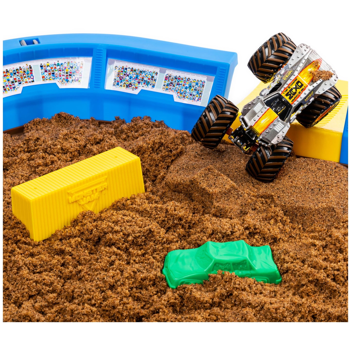 Monster Jam Monster Dirt Arena Playset — 24-Inch Arena, 2 Lbs Dirt, Exclusive Max-D Truck