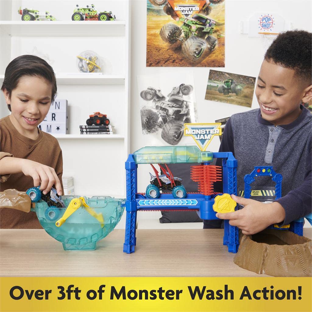 Monster Jam MNJ VHP 1t64 Power Wash Playset GML – Authentic Die-Cast Trucks