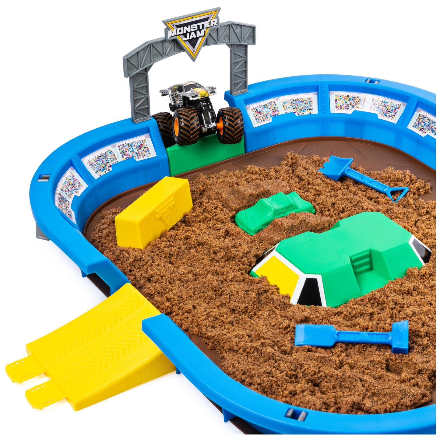 Monster Jam Monster Dirt Arena Playset — 24-Inch Arena, 2 Lbs Dirt, Exclusive Max-D Truck