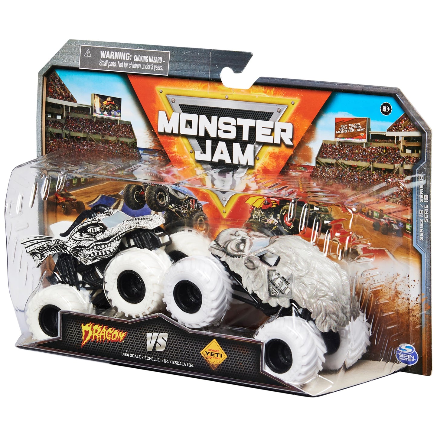 Monster Jam Dragon vs Yeti 1:64 Die-Cast Trucks – Official 2-Pack