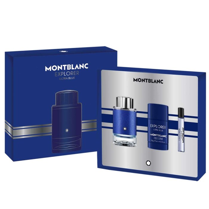 Mont Blanc Explorer Ultra Blue Gift Set 100ml EDP + 75g Deodorant Stick + 7.5ml EDP