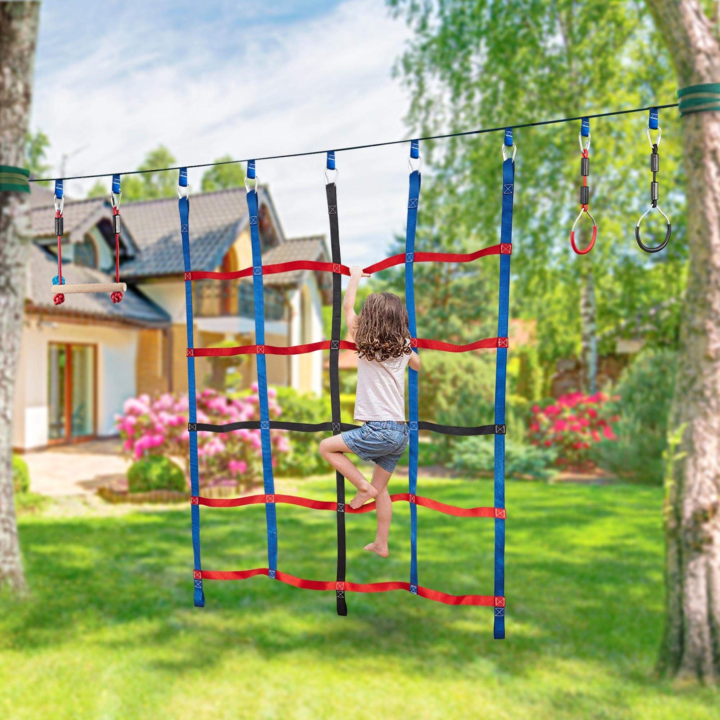 Mont Pleasant Climbing Net for Kids Outdoor – Heavy-Duty Cargo Net for Jungle Gyms