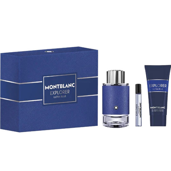 Mont Blanc Explorer Ultra Blue Gift Set 100ml EDP + 7.5ml EDP + 100ml Shower Gel