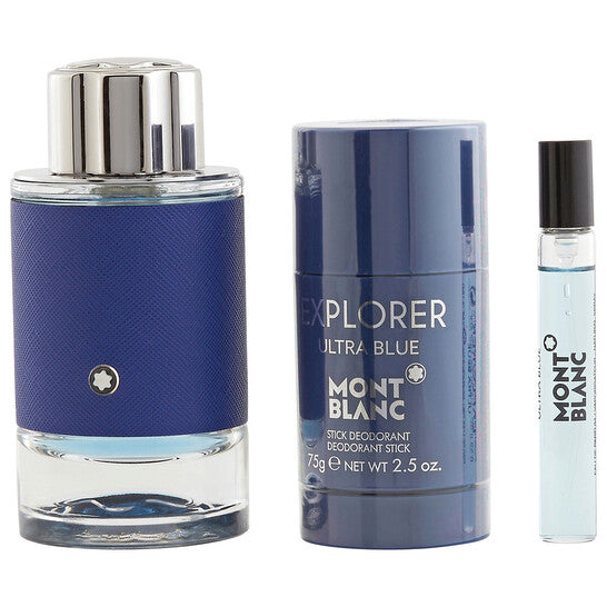 Mont Blanc Explorer Ultra Blue Gift Set 100ml EDP + 75g Deodorant Stick + 7.5ml EDP
