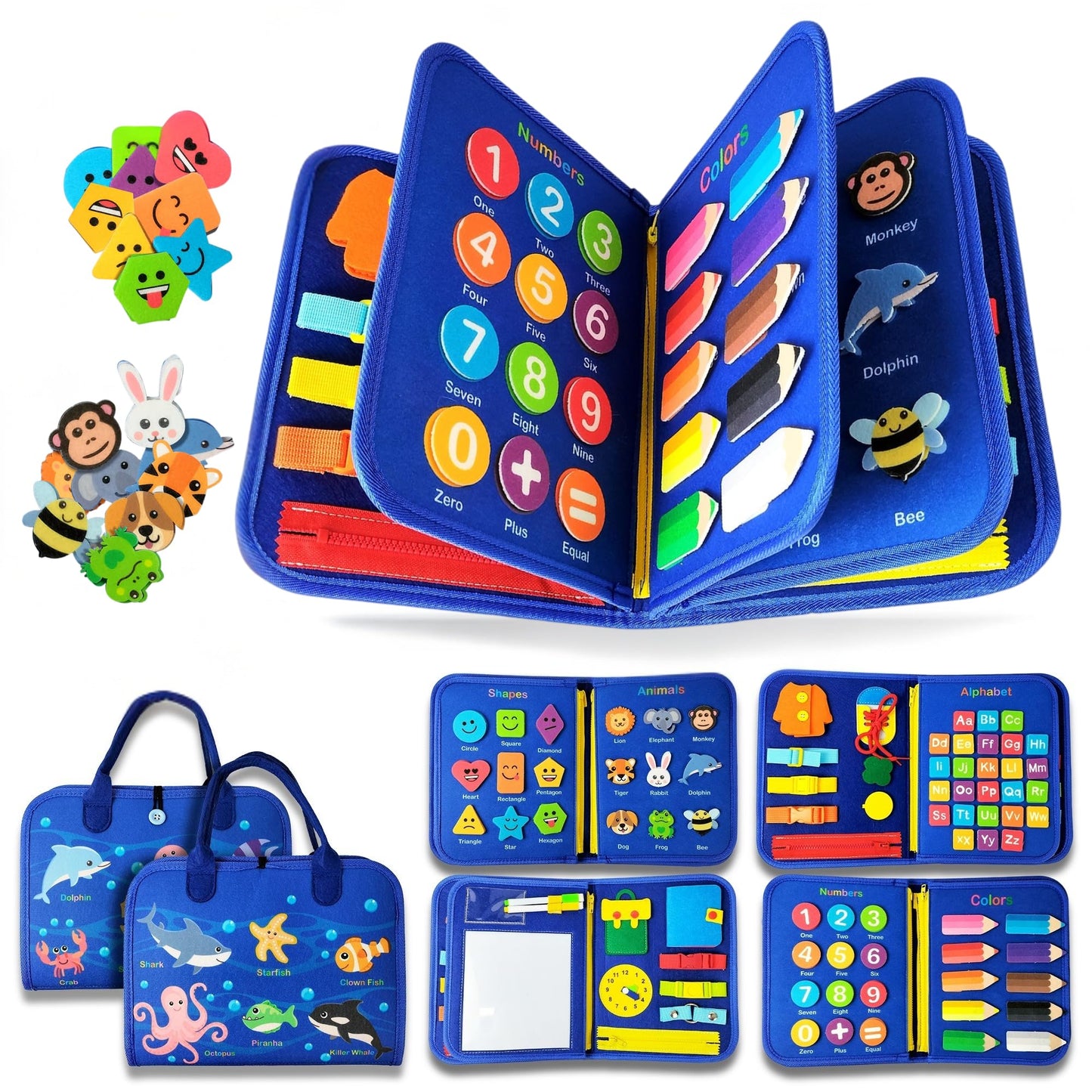 Montessori Busy Board for Toddlers 1-4 | Educational Sensory Toy for Fine Motor Skills & Travel