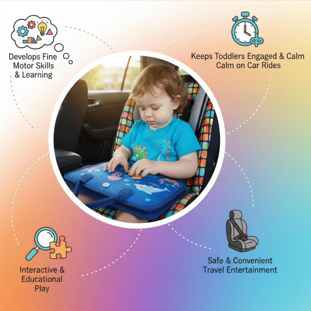 Montessori Busy Board for Toddlers 1-4 | Educational Sensory Toy for Fine Motor Skills & Travel