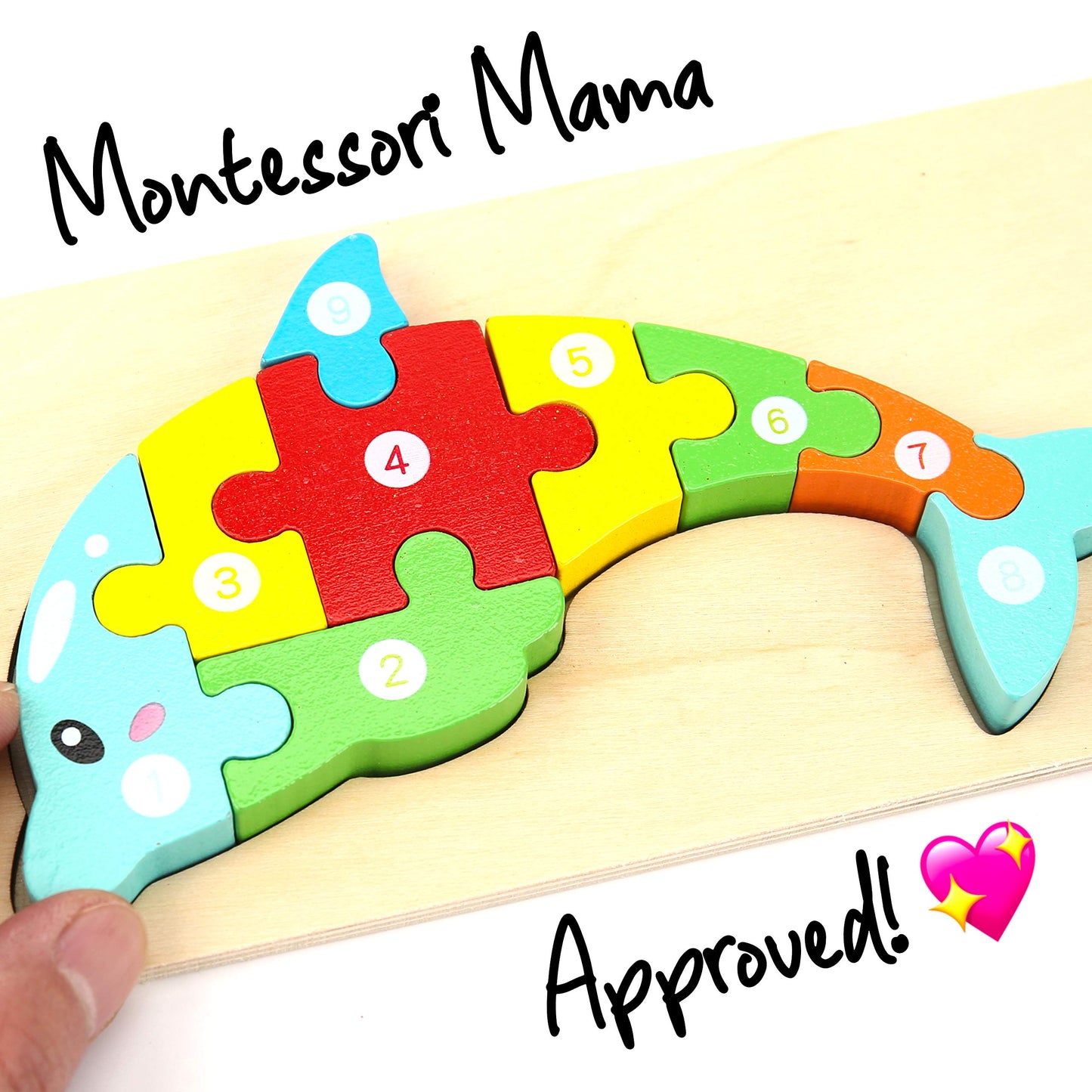 Montessori Mama Wooden Toddler Puzzles – 4-Pack for Ages 2-4 | Animal Shape Learning