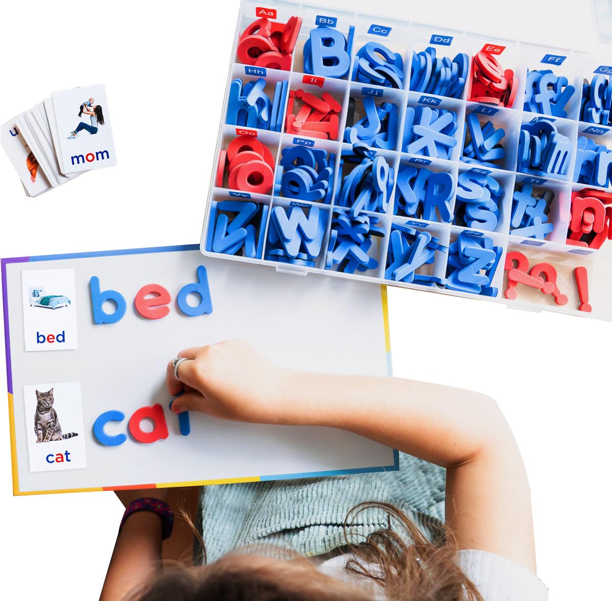 Montessori & Me Magnetic Foam Letters – Classroom Alphabet Kit with 274 Pieces & CVC Cards