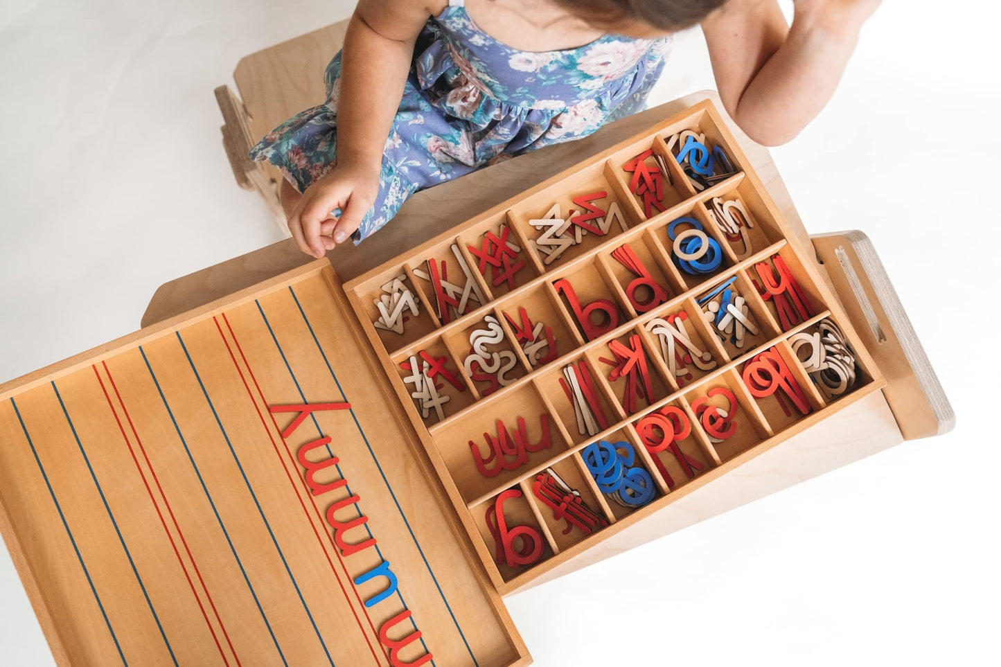Movable Alphabet Montessori Letters – Wooden Case for Early Writing & Reading | Montessori & Me