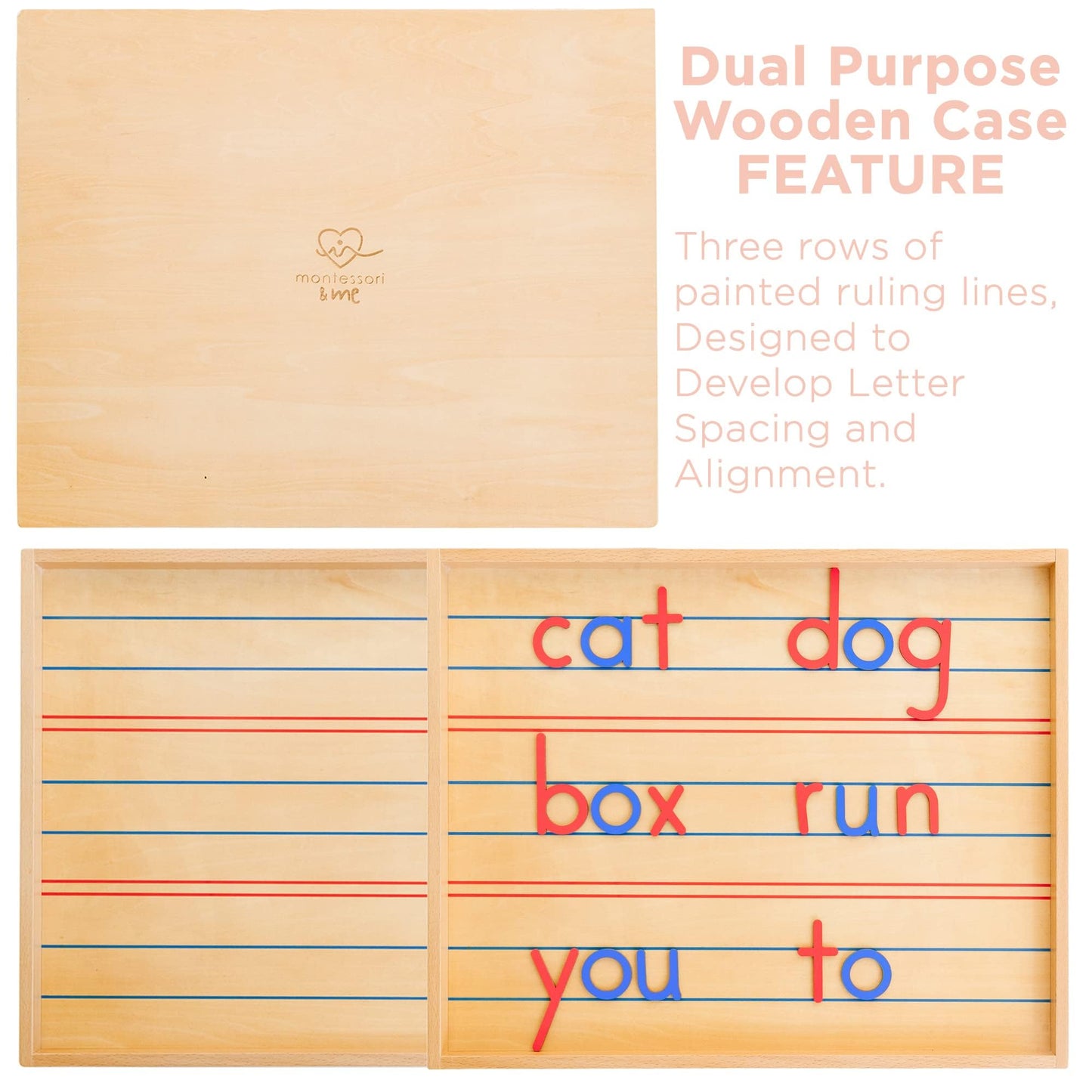 Movable Alphabet Montessori Letters – Wooden Case for Early Writing & Reading | Montessori & Me