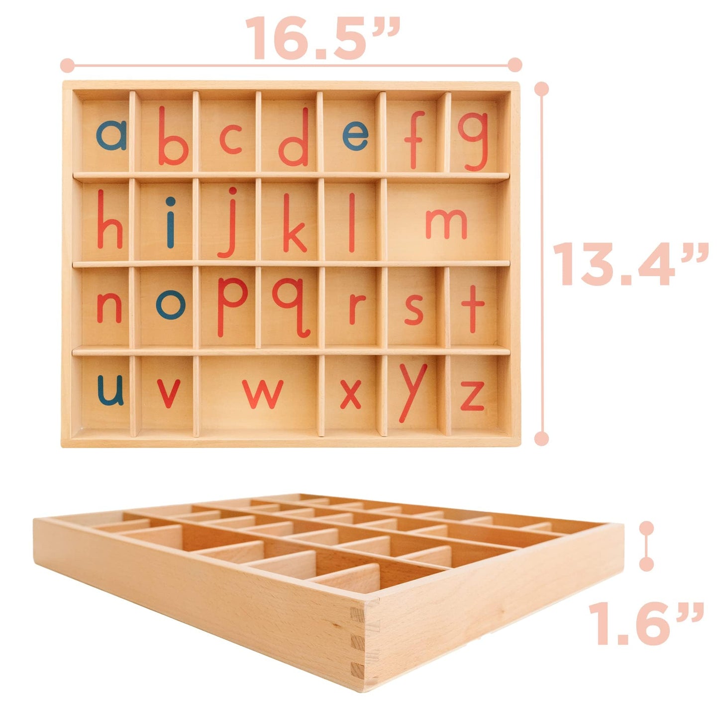 Movable Alphabet Montessori Letters – Wooden Case for Early Writing & Reading | Montessori & Me