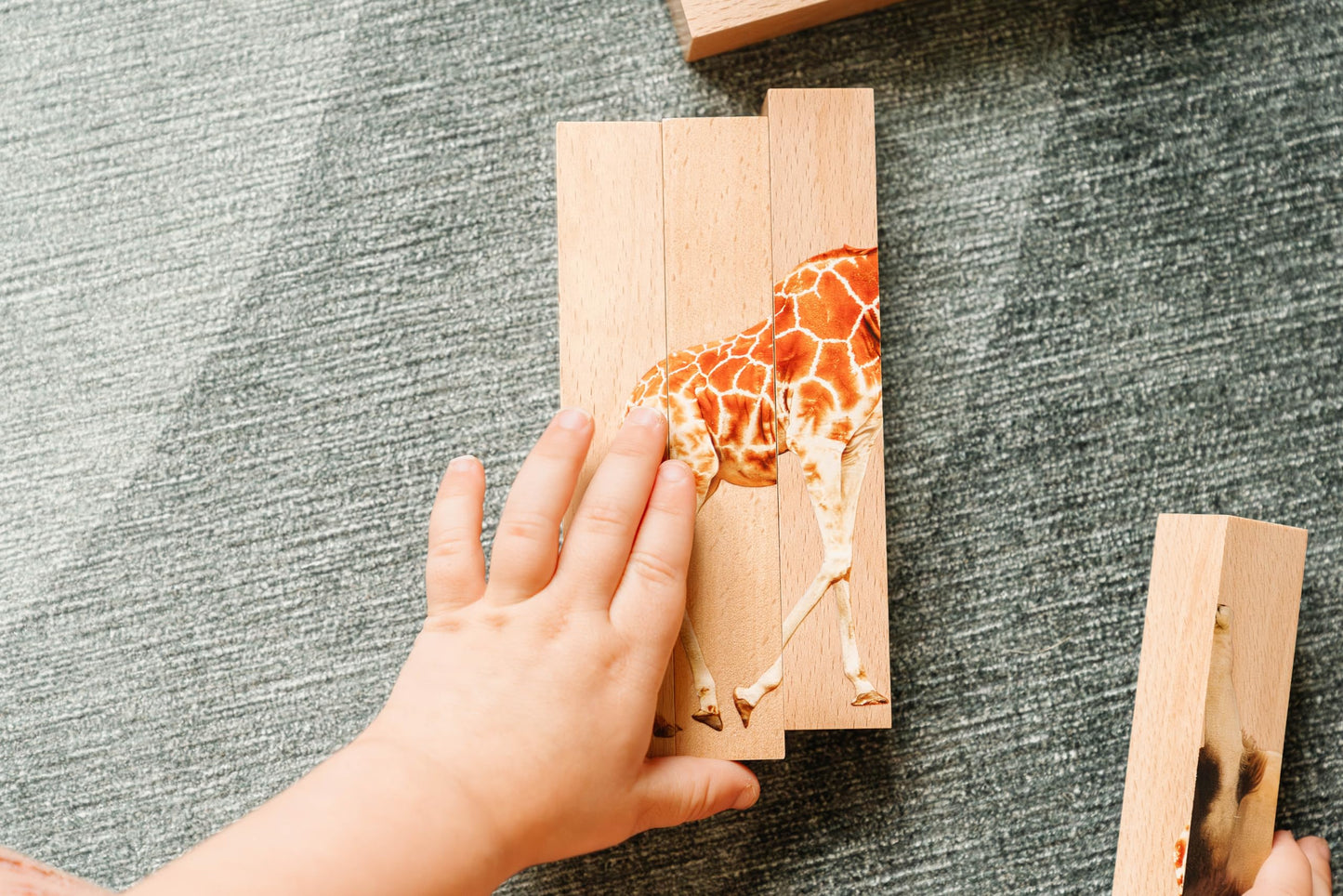 Montessori & Me Wooden Safari Animal Puzzle – 4-in-1 Toddler Blocks for Ages 2+