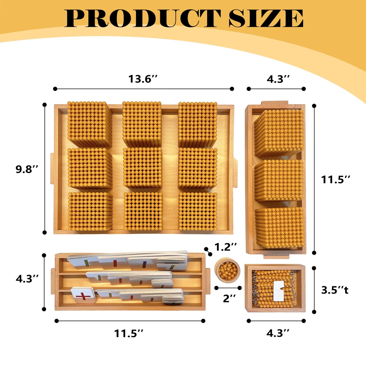 Montex Montessori Golden Beads Set – Counting Beads & Math Materials
