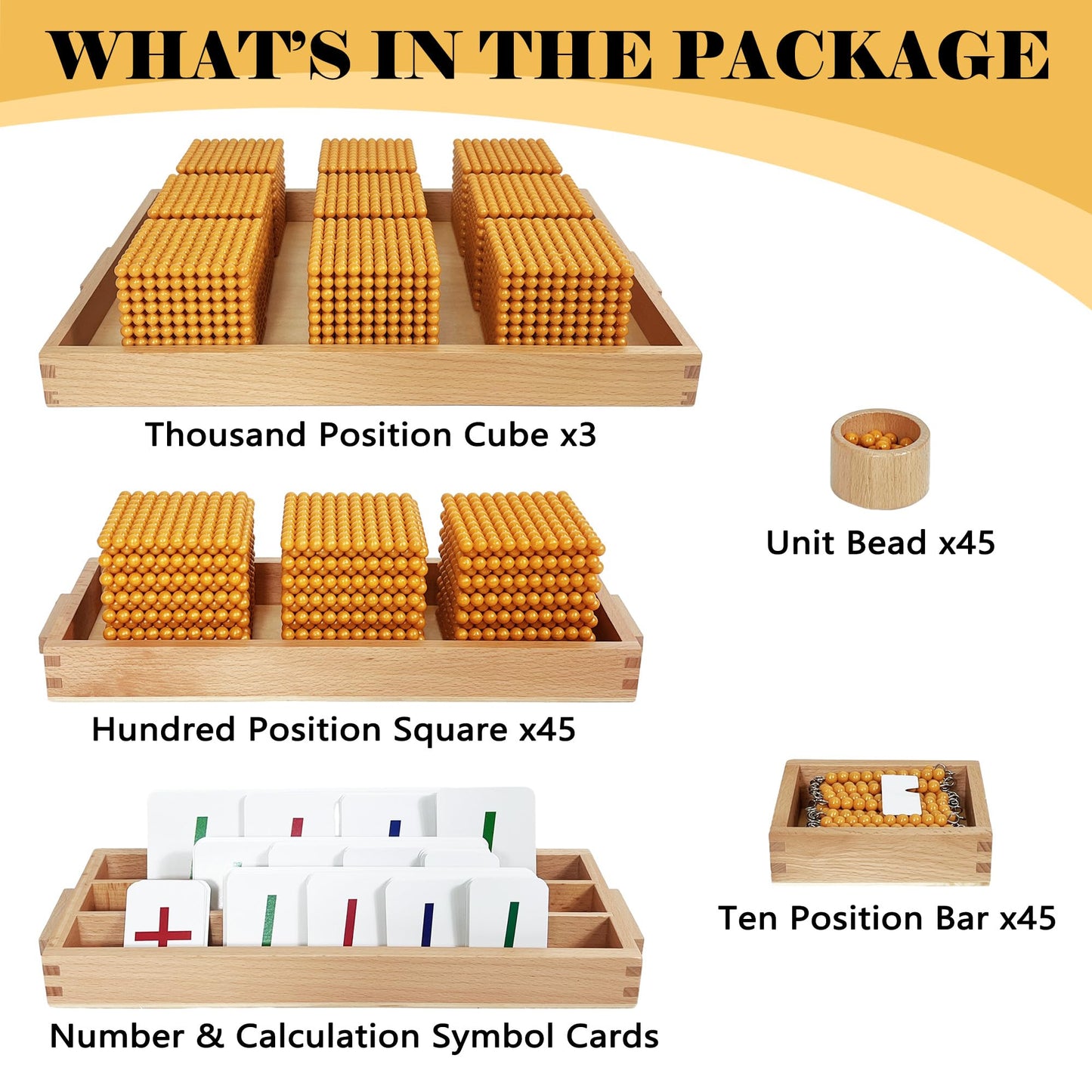 Montex Montessori Golden Beads Set – Counting Beads & Math Materials
