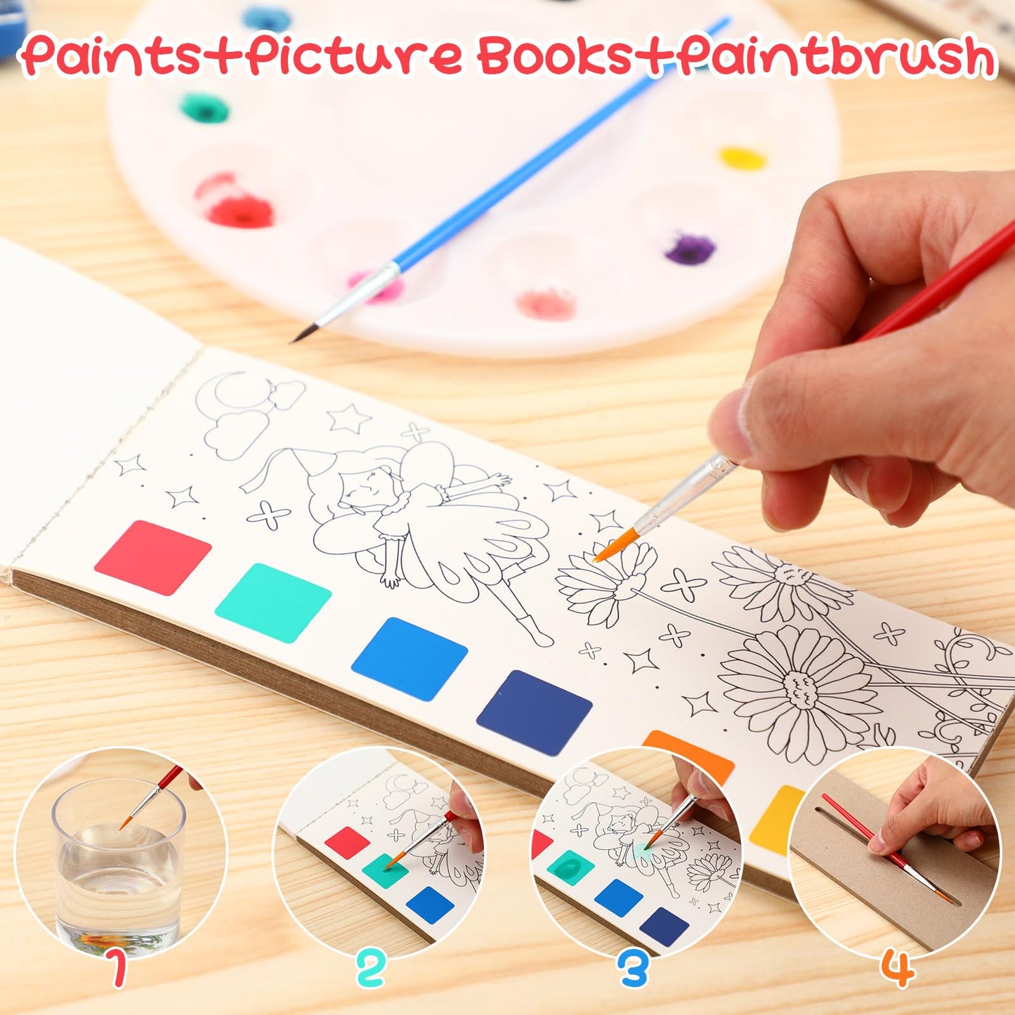 Mooliwe 24-Pack Pocket Watercolor Books Set – All-in-One Travel Watercolor Kit