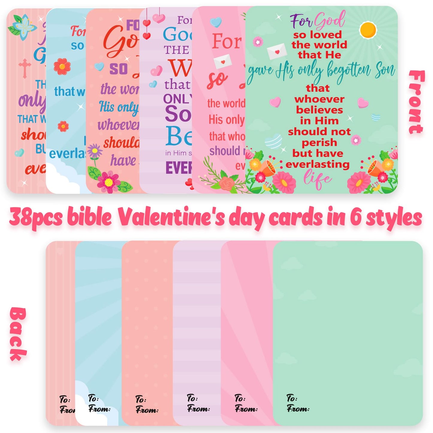 Moon Boat 38-Pack Christian Valentines Day Bracelets & Cards Set | Silicone Wristbands & Nativity Themed Cards