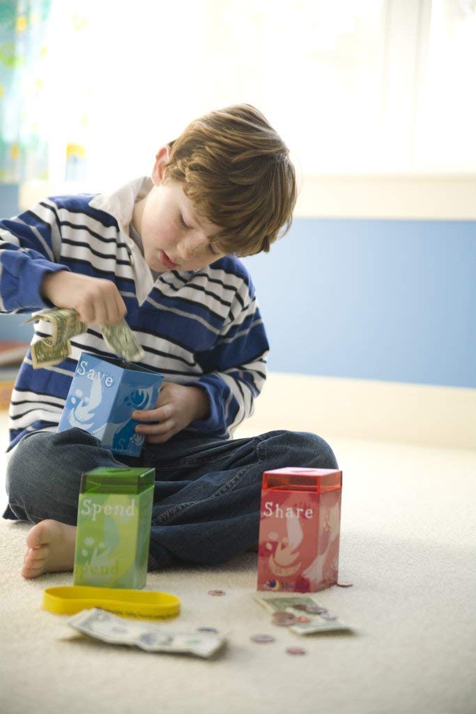 Moonjar Classic Award-Winning Save Spend Share Moneybox for Kids 3+ | Passbook Included