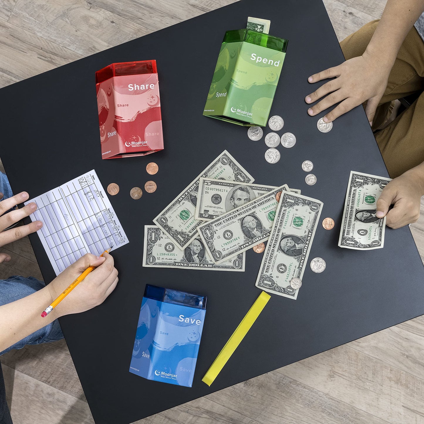 Moonjar Classic Award-Winning Save Spend Share Moneybox for Kids 3+ | Passbook Included