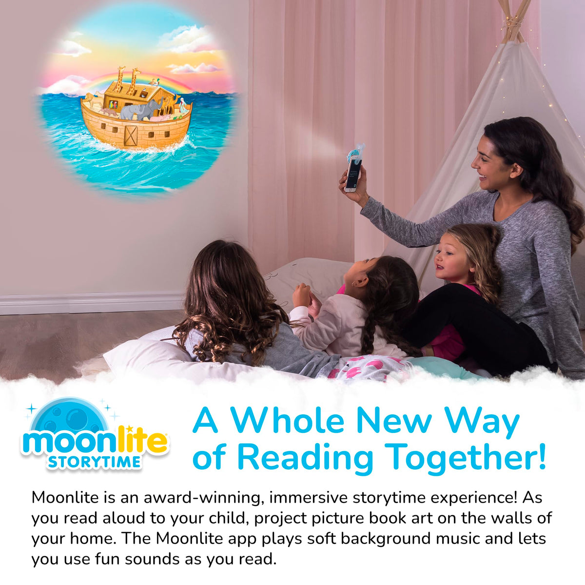 Moonlite Storytime: Conversations on the Ark – Magical Bible Stories for Kids (Projector Sold Separately)