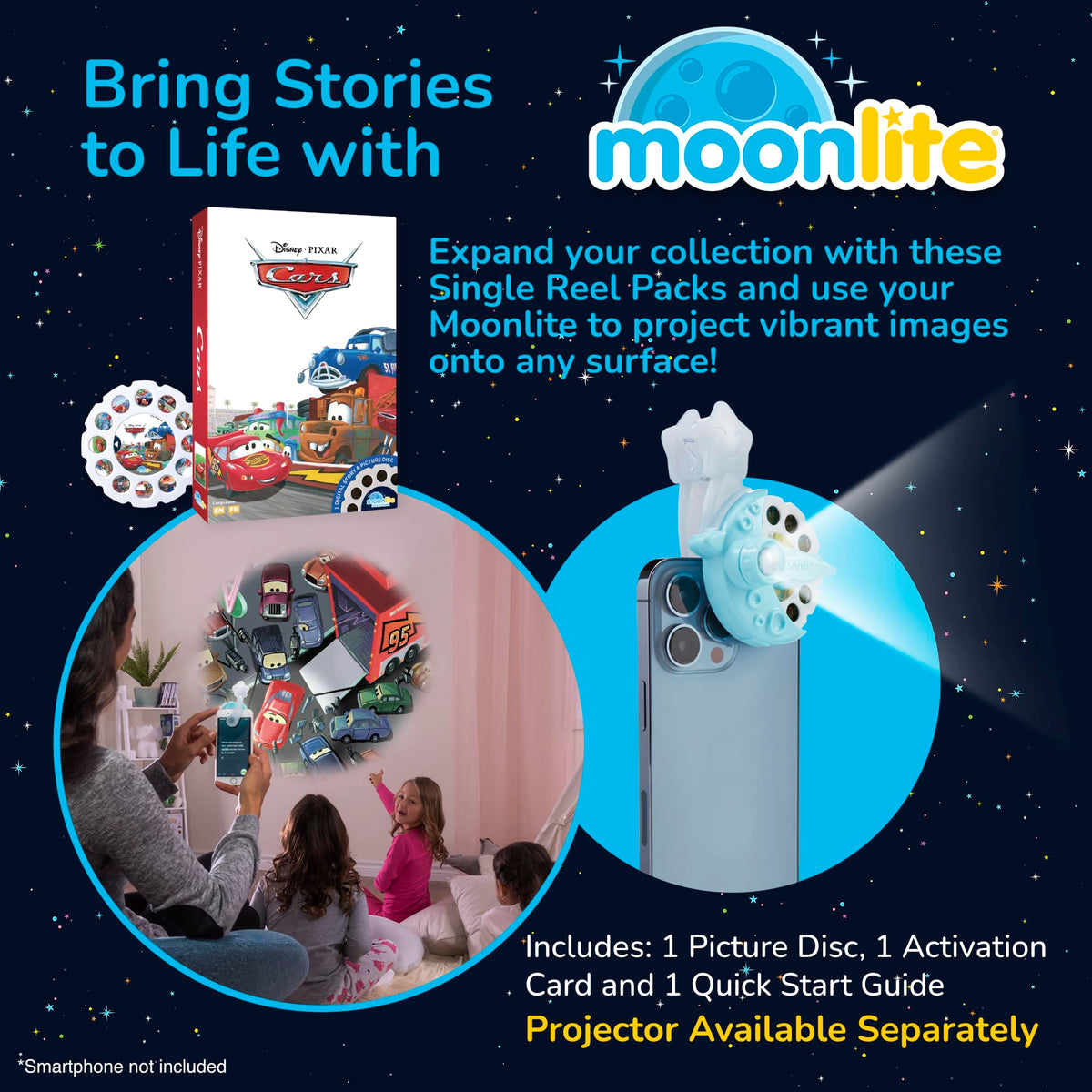 Moonlite Storytime Cars Disc – Interactive Read-Aloud for Kids 1+
