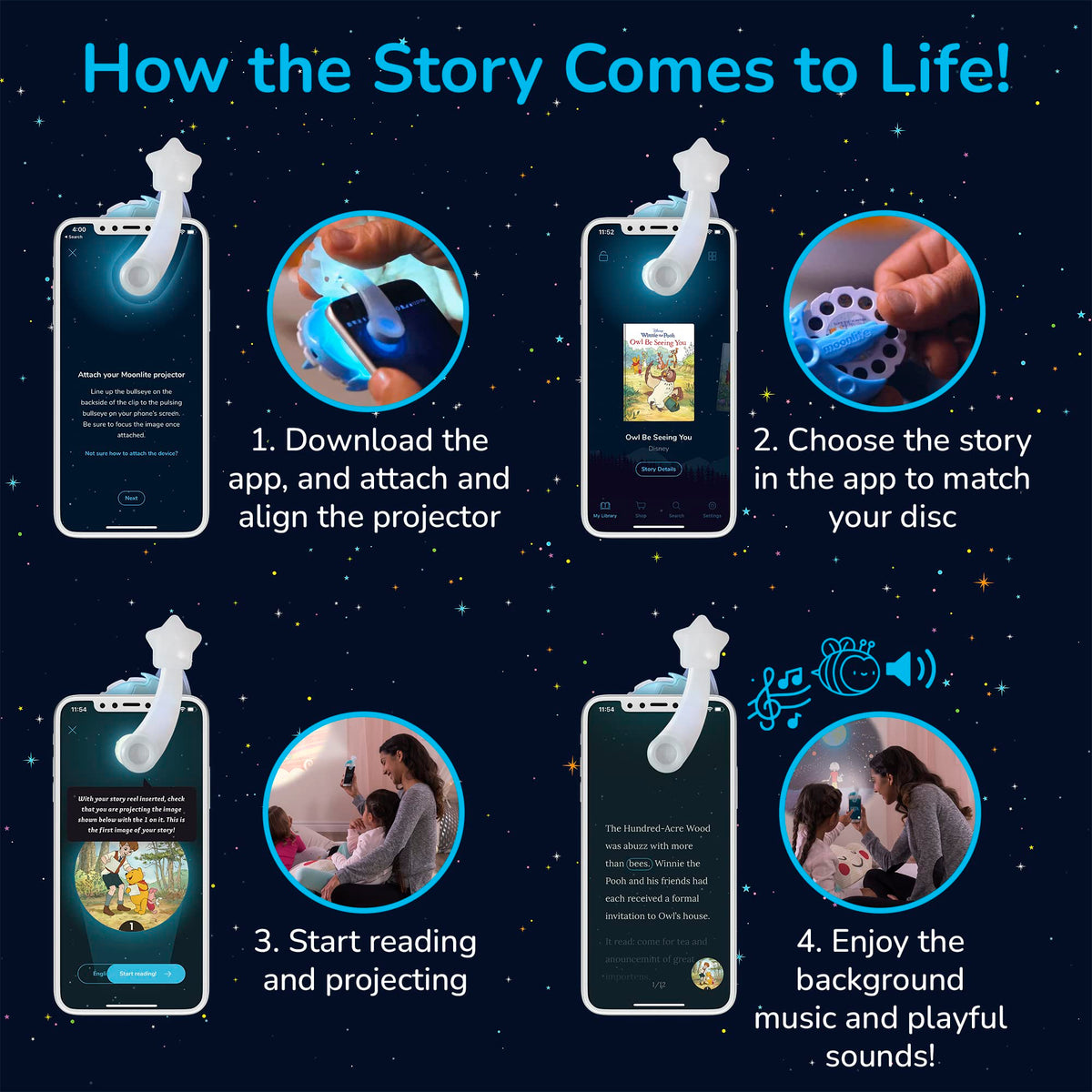 Moonlite Storybook Reels for Flashlight Projector – Clark the Shark: Afraid of the Dark | 12 Months+