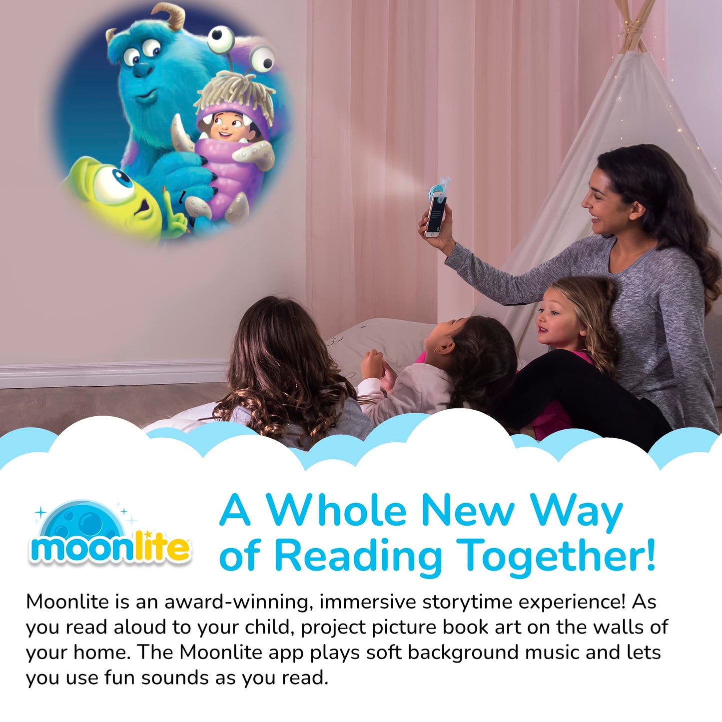 Moonlite Storytime 2 Storybook Reels Set – Mickey & Friends, Monsters Inc | Interactive Toddler Reading