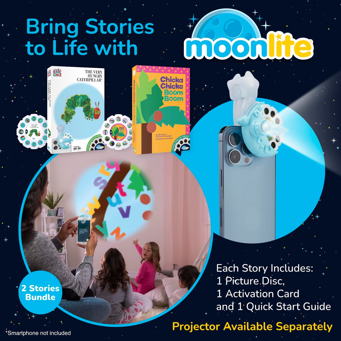 Moonlite Storytime 2 Storybook Reels: Chicka Chicka Boom Boom & The Very Hungry Caterpillar
