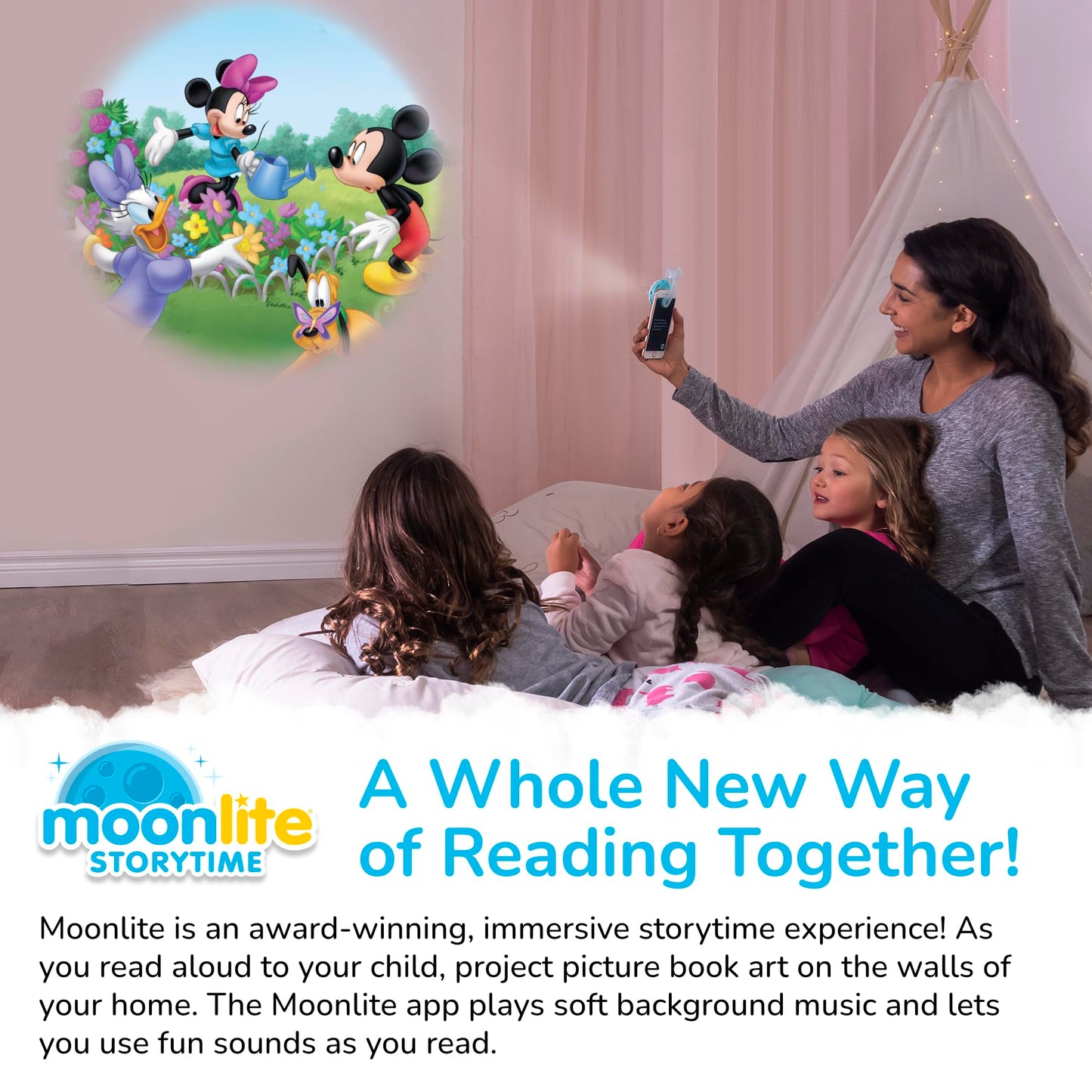 Moonlite Storytime Mini Projector – 10 Classic Bedtime Stories for Kids
