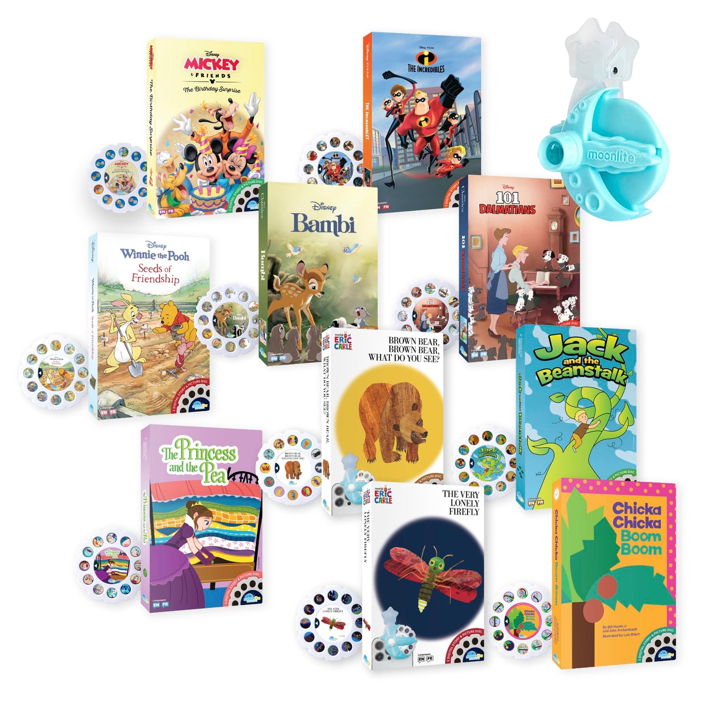 Moonlite Storytime Mini Projector – 10 Classic Bedtime Stories for Kids