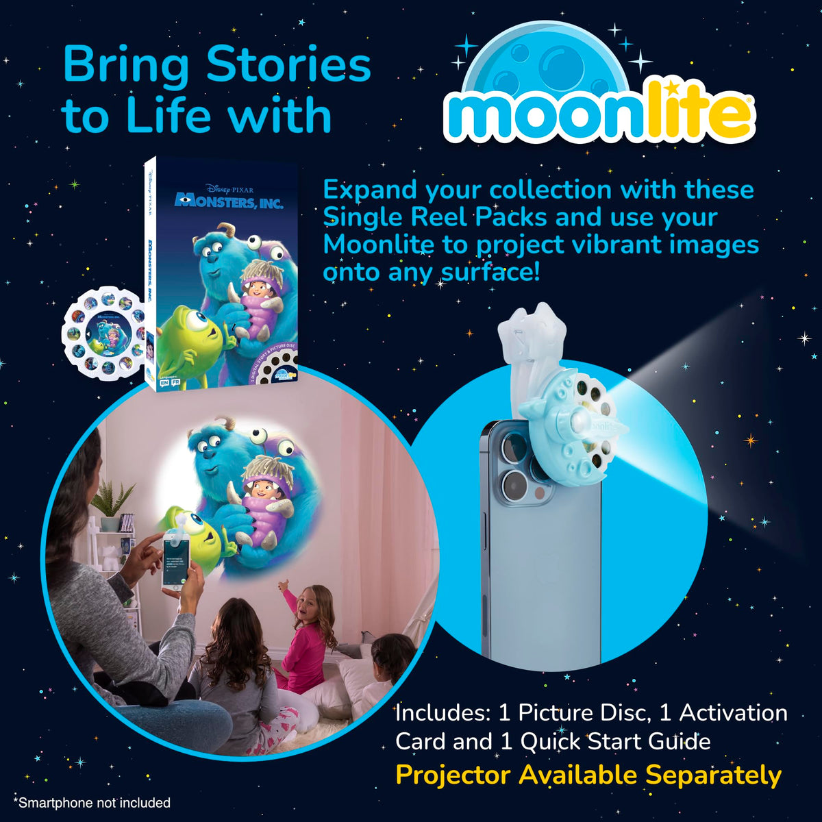 Moonlite Storytime Monsters Inc Disc – Interactive Reading with Sound FX (Projector Sold Separately)