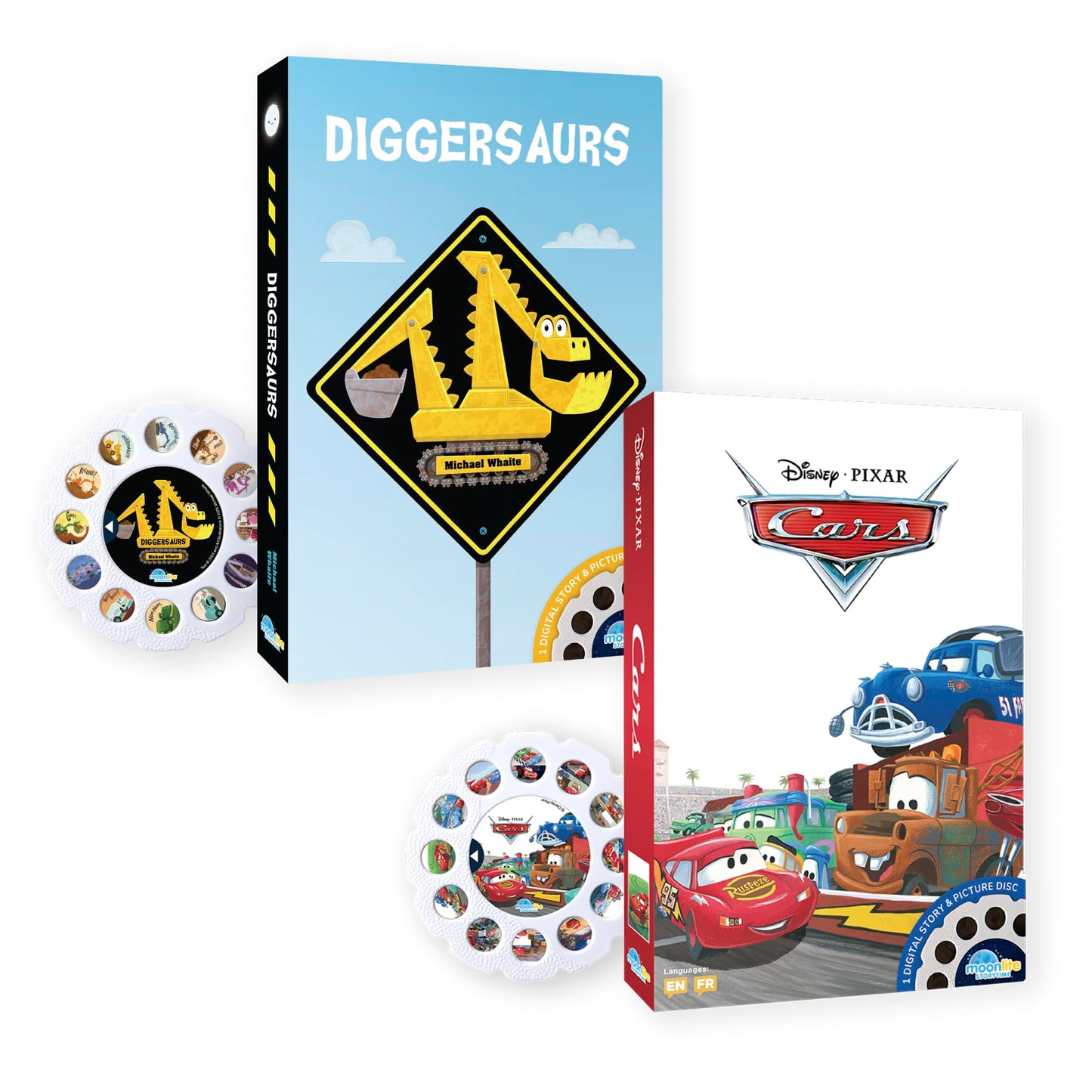 Moonlite Storytime Reels – Cars & Diggersaurs 2-Story Set (Projector Sold Separately)