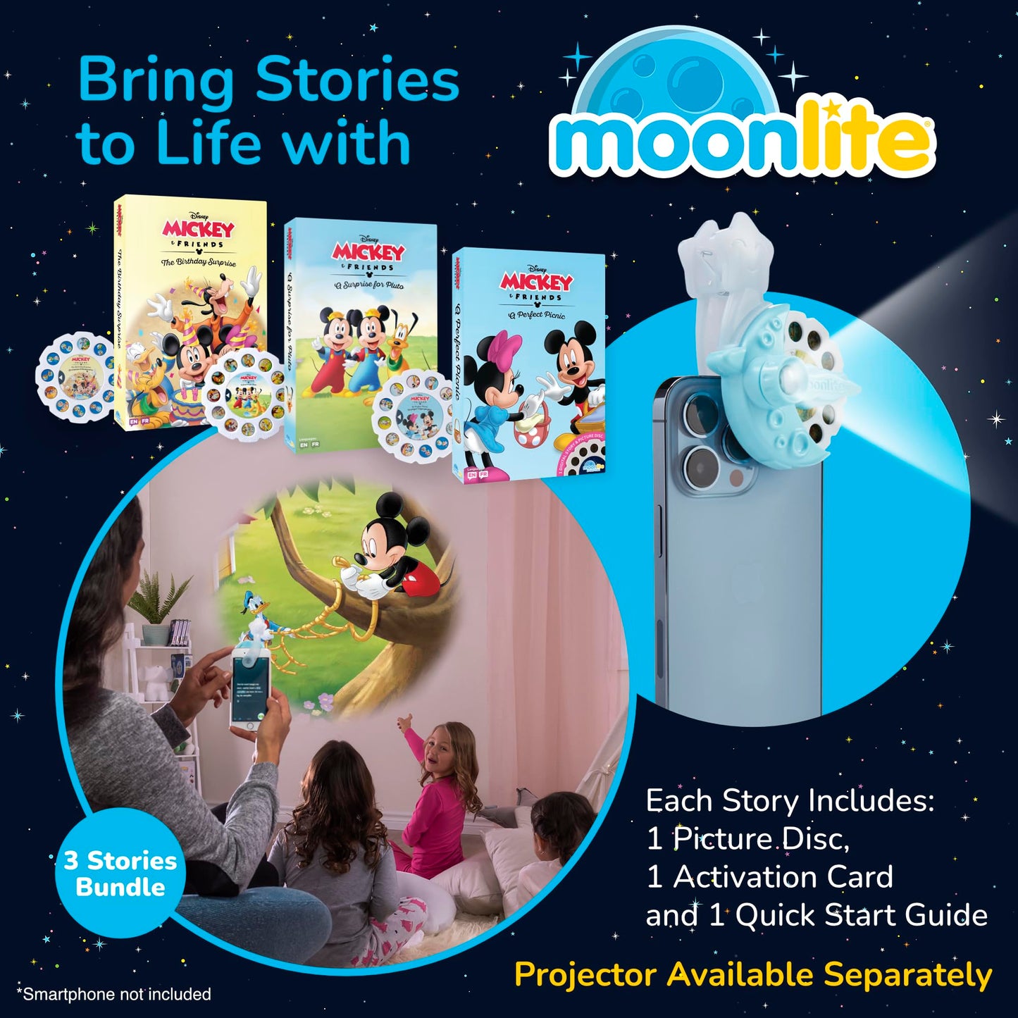 Moonlite Storytime Storybook Reels: Mickey & Friends (3-Story Set) for Projector