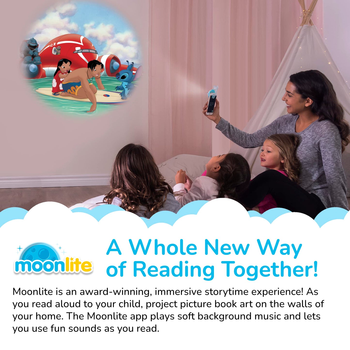 Moonlite Storytime Reels: Moana and The Little Mermaid 3-Story Set for Projector