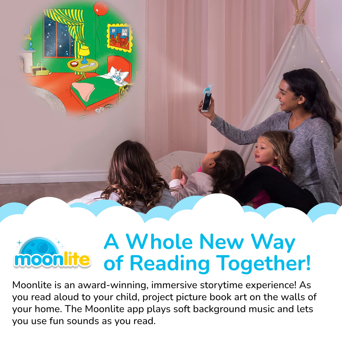 Moonlite Storybook Reels – Goodnight Moon | Flashlight Projector for Kids 12 Months & Up