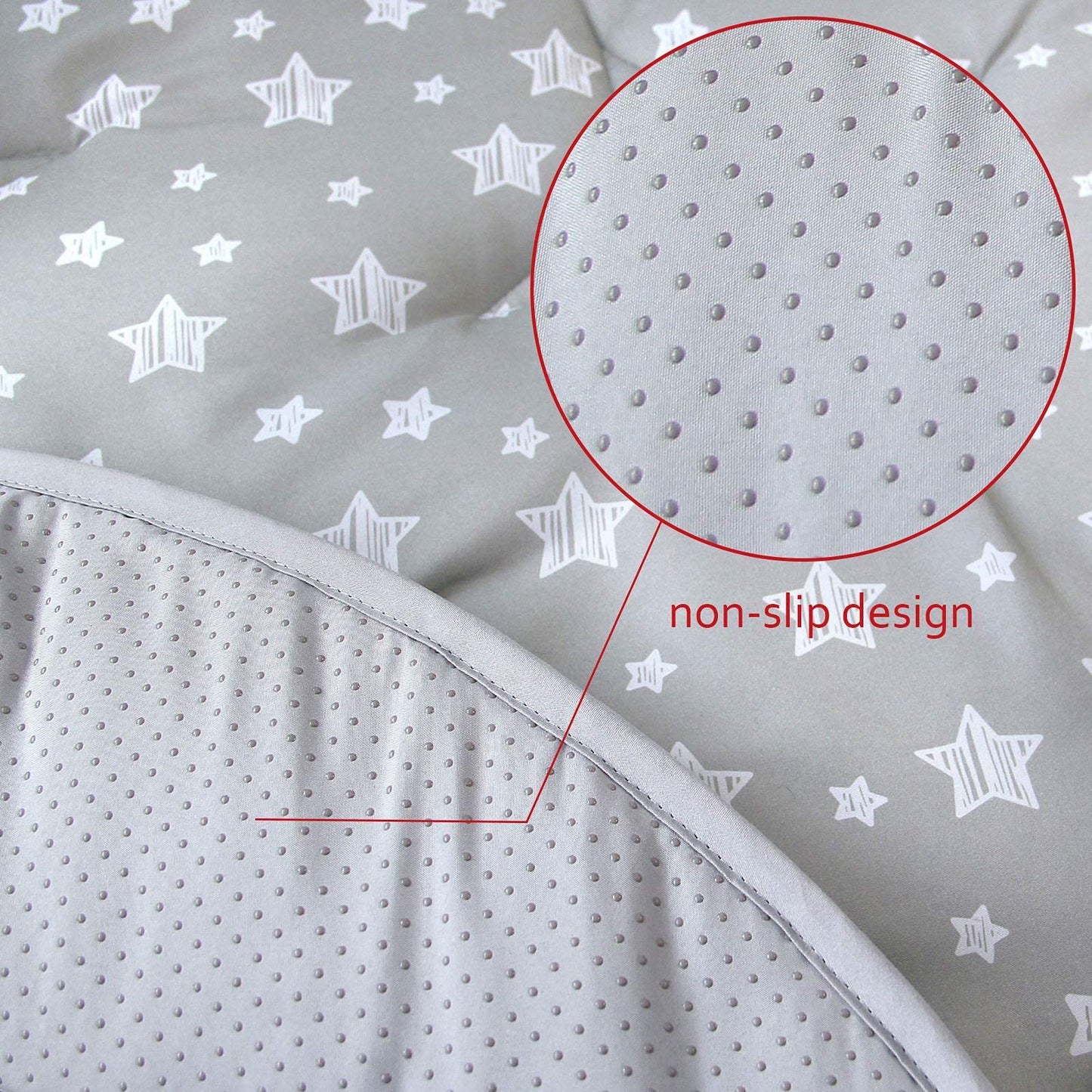 Moonsea Portable Baby Play Mat 43 x 43 in Square – Quilted, Anti-Slip Crawling Pad for Indoor Outdoor Use