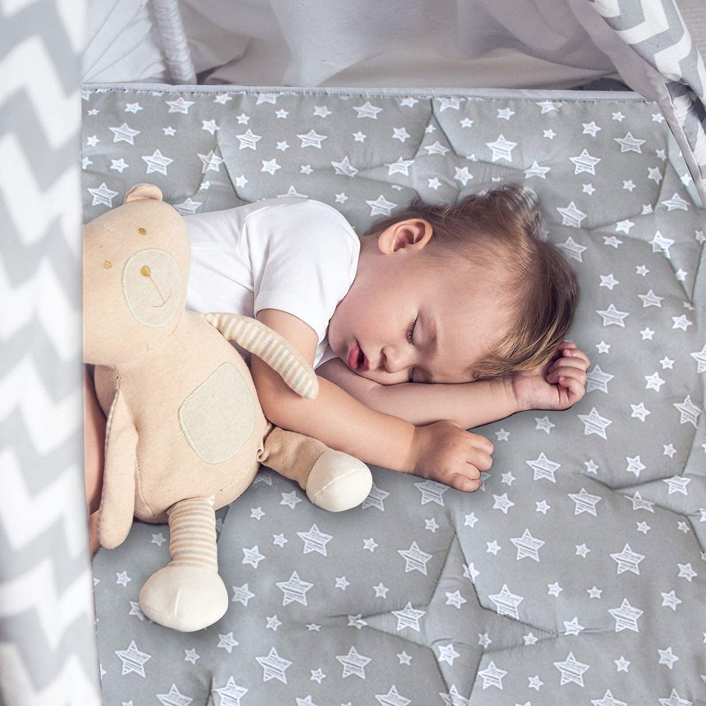 Moonsea Portable Baby Play Mat 43 x 43 in Square – Quilted, Anti-Slip Crawling Pad for Indoor Outdoor Use